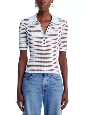 A.L.C. Sydney Striped Polo Top